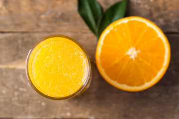 Closeup of orange drink