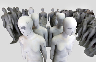 Obraz premium Many virtin manikins and their parts