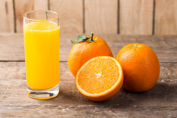 Orange Juice, Healthy lifestyle. Glass of orange juice and fruits