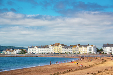 Naklejka premium Plaża Exmouth latem, Devon, Wielka Brytania