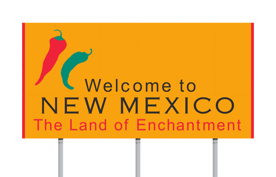 Welcome To New Mexico Road Sign