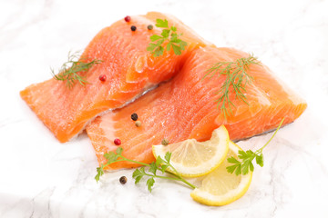 raw salmon fillet