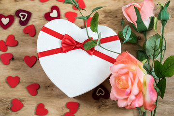 Valentines Day Concept , Flowers anf Gift ,Love Concept