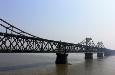china-dprk friendship bridge architecture, dandong city, liaoning province, China
