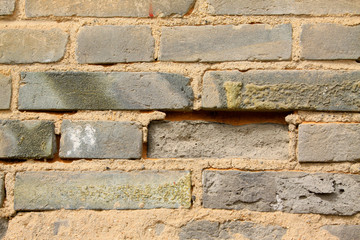 debris ash brick wall