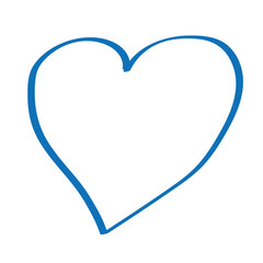 Handgezeichnetes Herz in dunkelblau