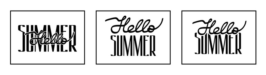Obraz premium Inscription on white hello summer