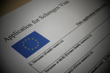 EU Schengen Visa application form, a document For applying to entry in the European Union.