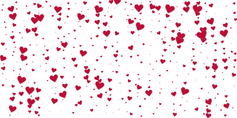 Red heart love confettis. Valentine's day falling 
