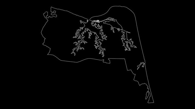 Virginia Beach VA city map outline animation