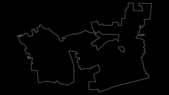 Chula Vista California city map outline animation