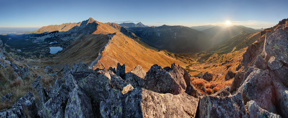 Autumn mountain landscape in Poland Tatras
