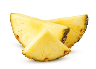 pineapple slice isolated on white background, clipping path, full depth of field