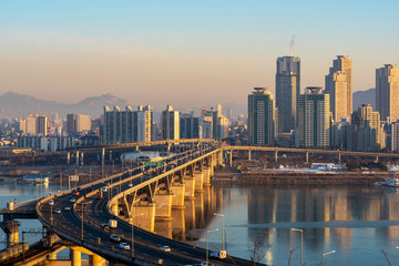 Obraz premium Seul City Skyline, Korea Południowa