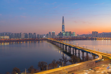 Fototapeta premium Seul City Skyline, Korea Południowa