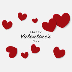 Happy Valentines Day greeting card with black font and red heart