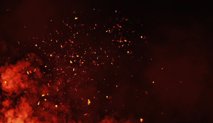 Smoke with embers parrticles texture overlays . © Victor