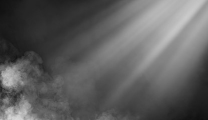Naklejka premium Abstract smoke with light effect. Lighting spotlighting texture overlays.
