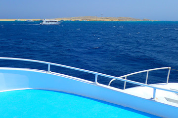 Fototapeta na wymiar view from sea boat