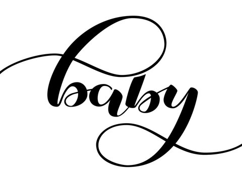 Baby lettering. Romantic word for postcard, poster or clothes. Vector illustration