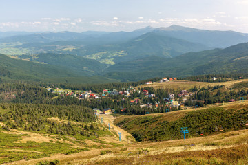 Village Dragobrat. Carpathian mountains, Ukraine.