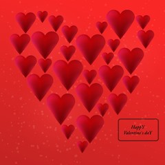 Happy Valentine`s day heart. Decorative heart background with lot of valentines hearts.
