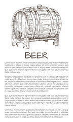 Ale or Beer Wood Firkin Monochrome Sketch Poster