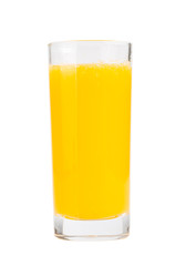 Glass of orange juice isolated on white background