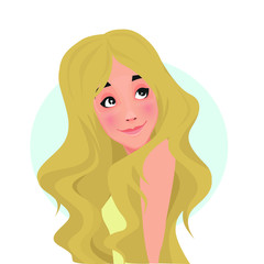 Beautiful flirtatious blonde girl.