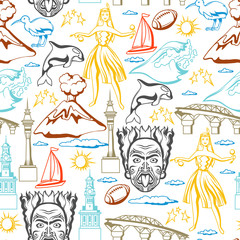 New Zealand seamless pattern.