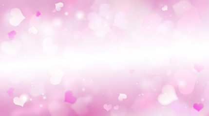 Bright background blur with hearts