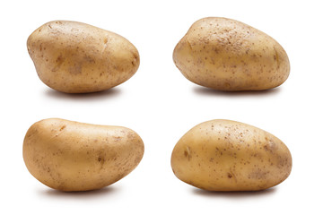 Set of potatoes, isolated on white background