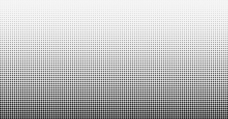 Halftone gradient vector background. From light to dark dots