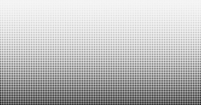Halftone gradient vector background. From light to dark dots
