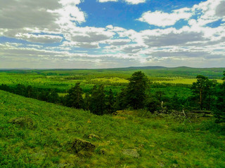 Fototapeta na wymiar view from the mountains to the plain