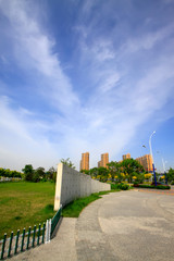 lawn and walls in the park