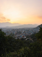 Sunset view at Kathmandu valley from Swayambhunath.