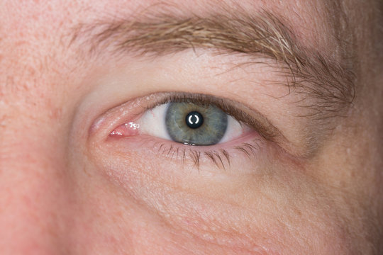 Man's left eye. Close up shot
