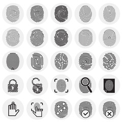 Finger id icons on circles background for graphic and web design, Modern simple vector sign. Internet concept. Trendy symbol for website design web button or mobile app