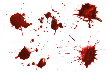 Blood dripping set, isolated on white background - obrazy, fototapety, plakaty