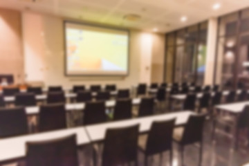 Blurred background of conference hall or seminar room.