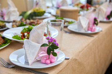 wedding table setting for fine dining or another catered event 