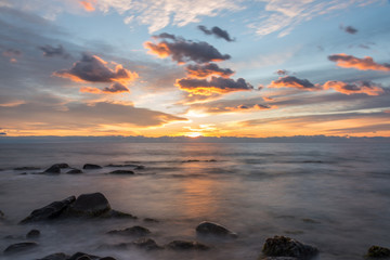 Long Exposure at Sunset on the Southern Italian Mediterranean Coast