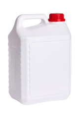 White plastic canister isolated
