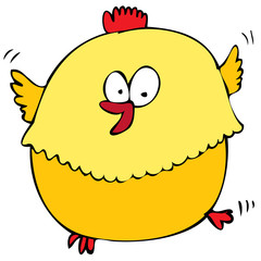 Vector hand drawn kids doodle cartoon of bird cock