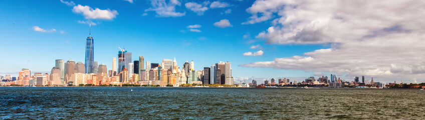New York City Downtown with the Freedom tower and Brooklyn