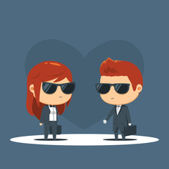 a couple dressed in black is having a negotiation