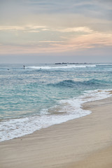 Fototapeta na wymiar Midigama Beach. Sunset in the Indian ocean. Midigama, Sri Lanka
