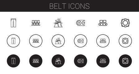 belt icons set