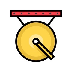 Gong vector, Chinese New Year related filled style icon editable stroke